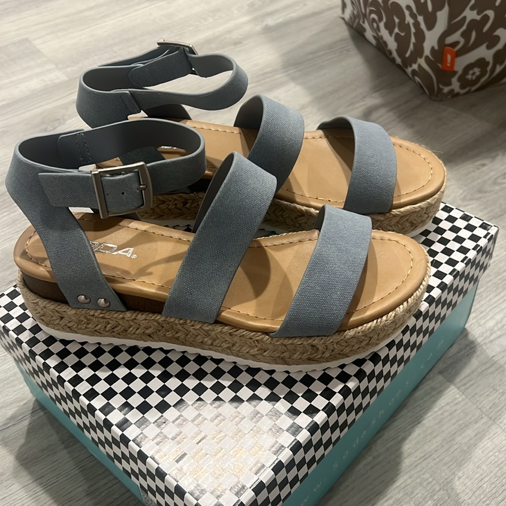 Denim Platform Sandals